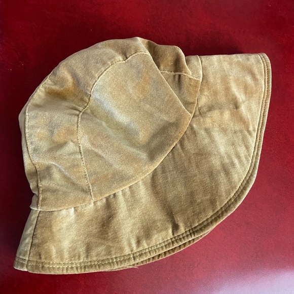 Vintage TAN Velvet Floppy Bucket HAT measures ~ 20” Around Kids Youth brown - Picture 2 of 4